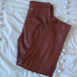 Loft Red Leather Pants